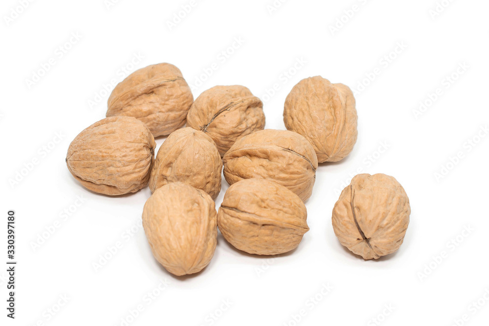 Walnuts isolated on white background. Walnuts isolated on white background.