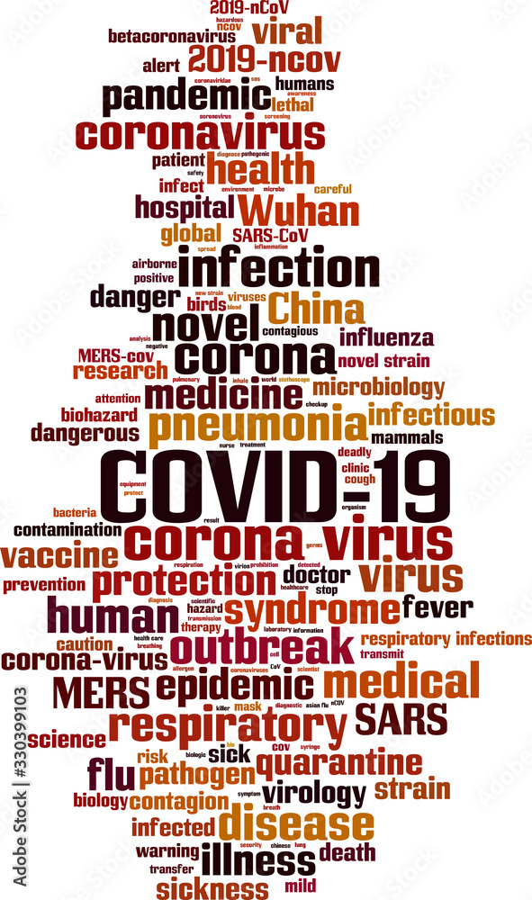 Obraz premium COVID-19 word cloud