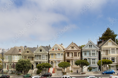 Schilderij op canvas San Francisco, view of the Painted Ladies