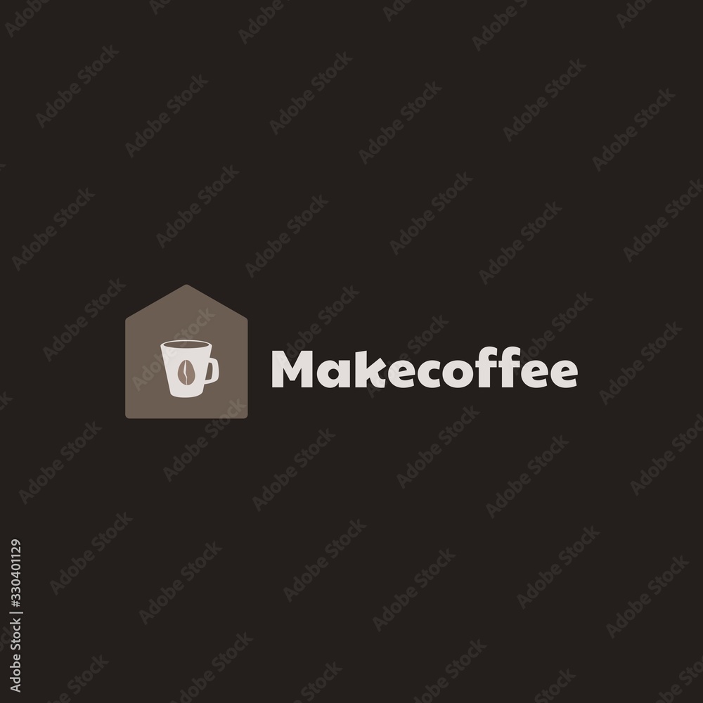coffee bean home shape logo design coffee bean home shape logo design