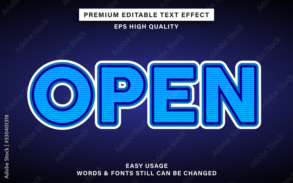 open editable text effect