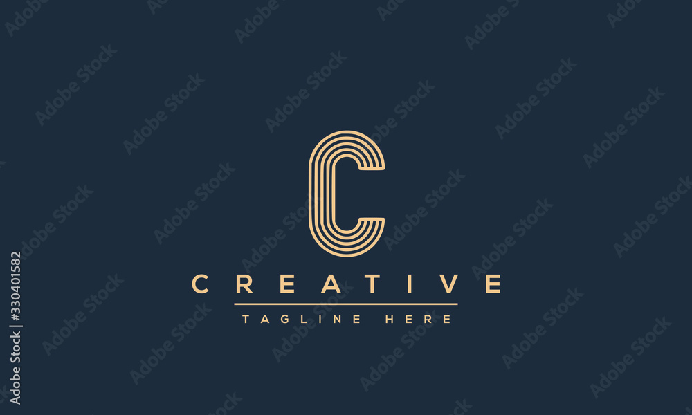 Modern creative letter C logo design. Minimal C, CC initial based ...