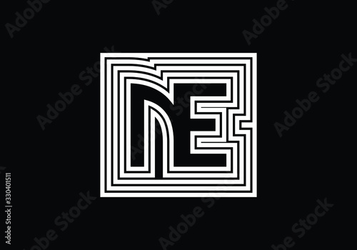 N E, NE Initial Letter Logo design vector template, Graphic Alphabet Symbol for Corporate Business Identity