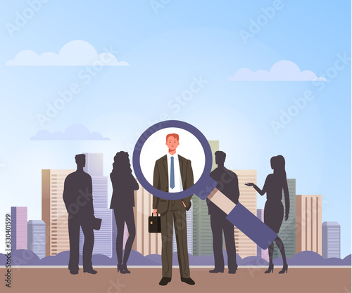 Worker candidate choose. Vacancy recruitment concept. Vector flat graphic design cartoon illustration