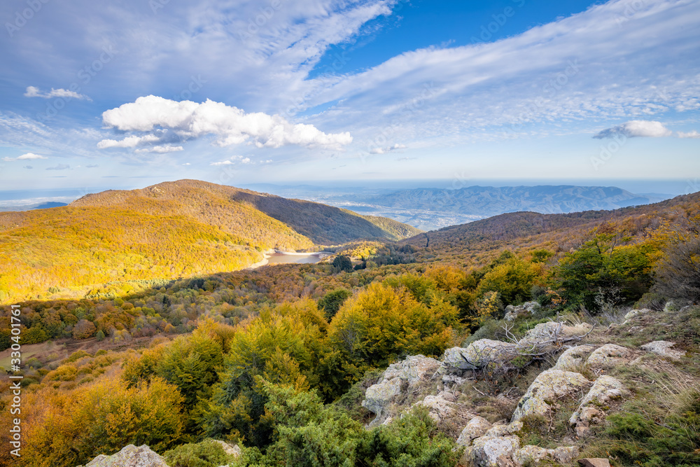Beautiful autumn landscape from mountain Montseny in Catalonia of Spain