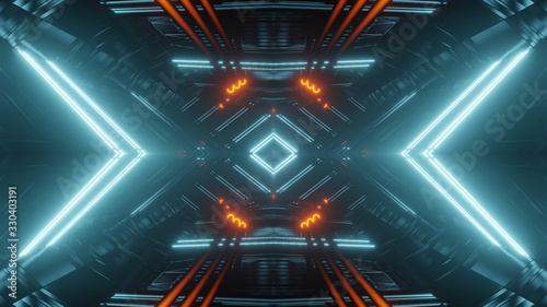 abstract futuristic kaleidoscope effect 3d rendering illustration background