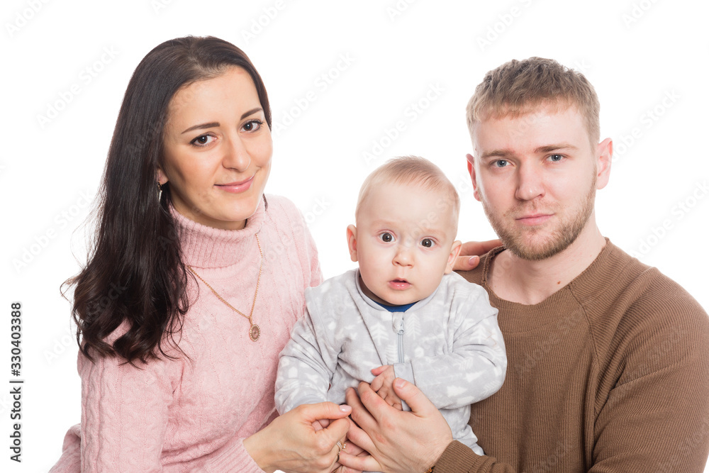 Young family father mother and little boy Young family father mother and little boy