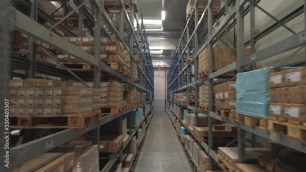 Flying through the big factory warehouse. Flying through the big factory warehouse.