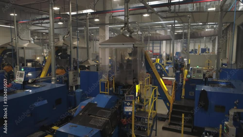 Flying through the big factory warehouse. Flying through the big factory warehouse.