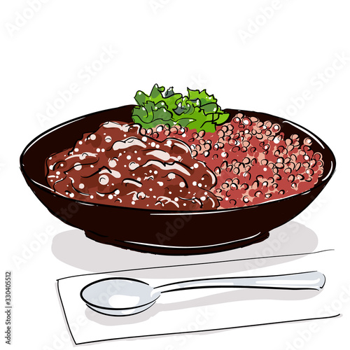 古代米カレーの手書きイラスト