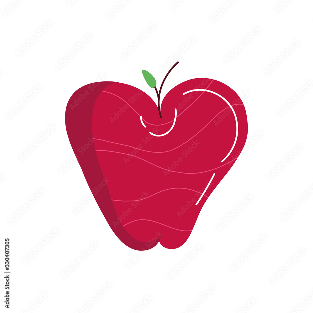 Fototapeta premium apple exotic fruit flat style