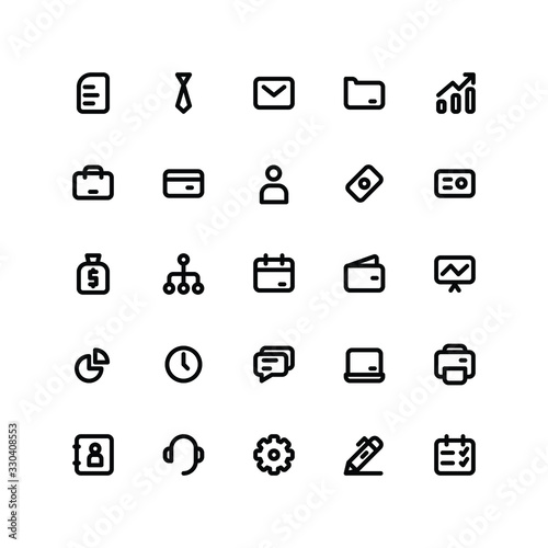 Set of business icons in line style for web and mobile