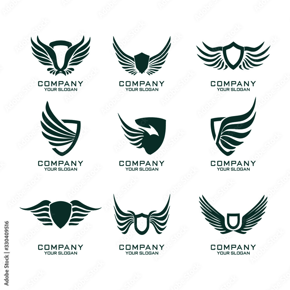 Wings Vector Logo Template Set