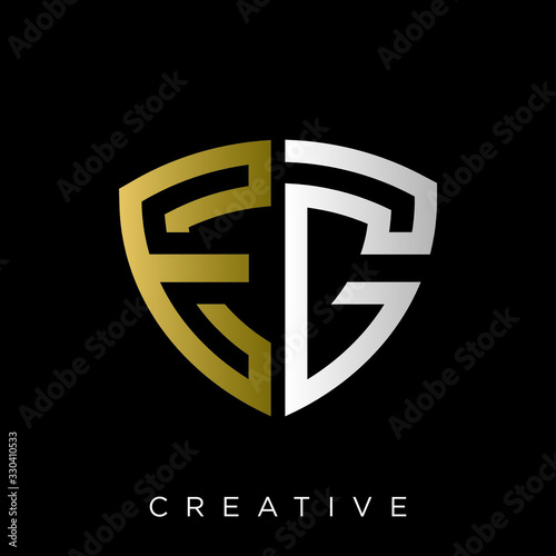 eg shield logo design vector