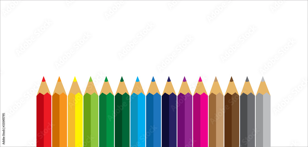 Colour pencils isolated on white background vector Colour pencils isolated on white background vector