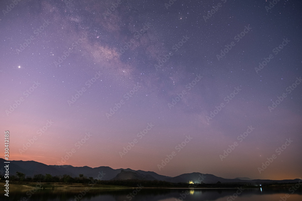 Observers at night have stars, milky way and galaxies filled the dark sky.