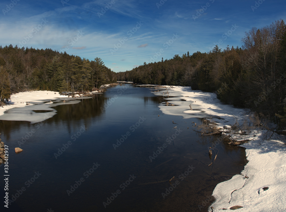 A river in winter landscape A river in winter landscape