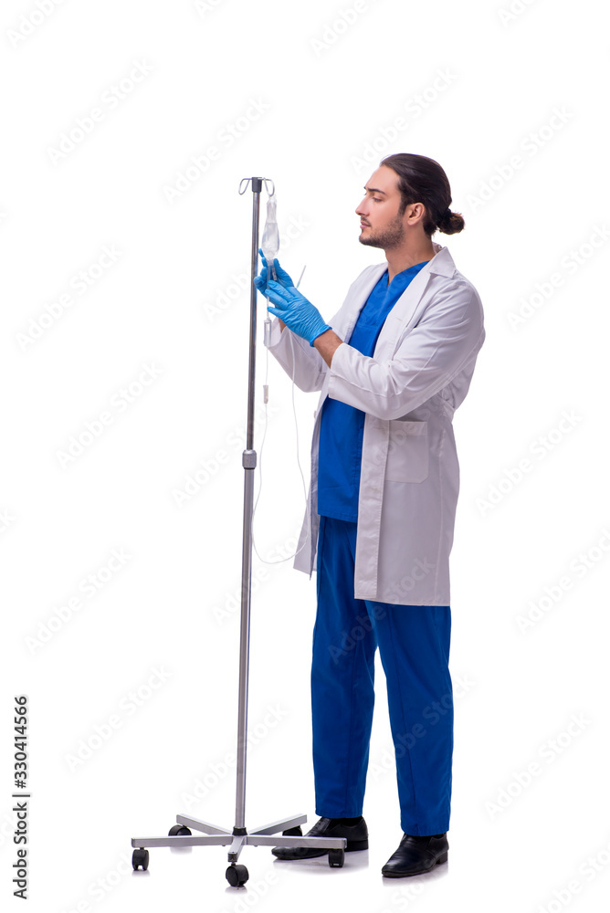 Young male doctor isolated on white Young male doctor isolated on white
