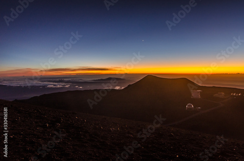 Mesmerizing view of sunset at Mauna Kea in Big Island Hawaii USA