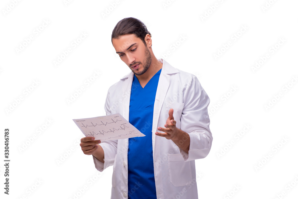 Young male doctor isolated on white Young male doctor isolated on white