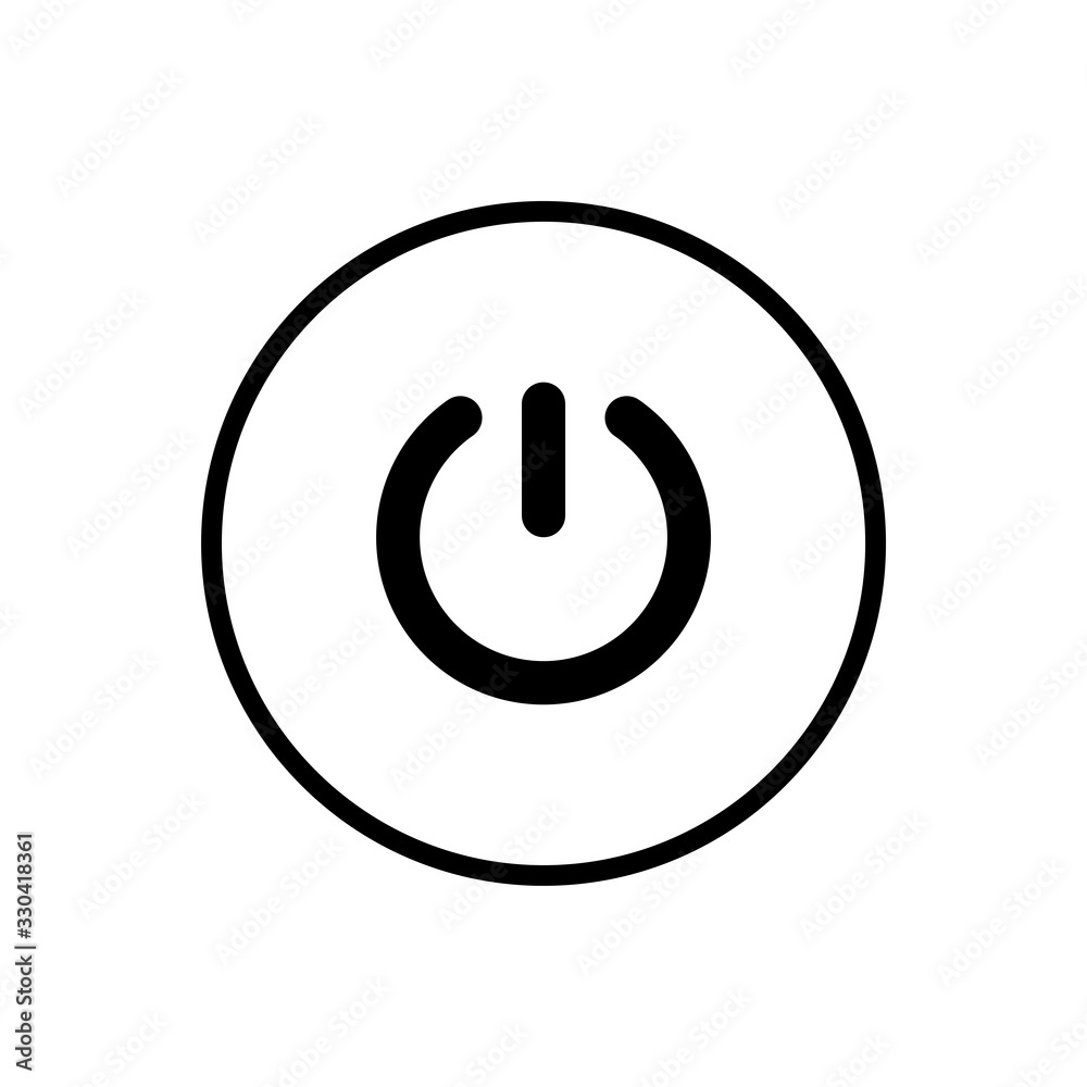 Power button icon in a trendy design