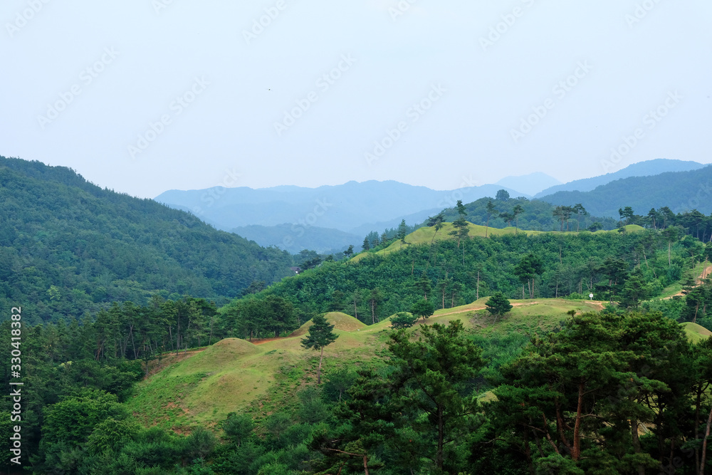 Fototapeta premium Jisandong Ancient Tombs in Goryeong, South Korea.