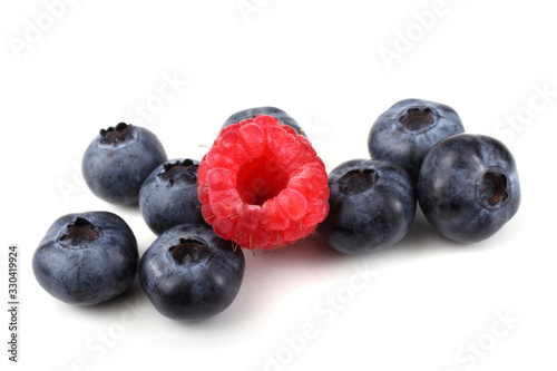 Blueberries and raspberry