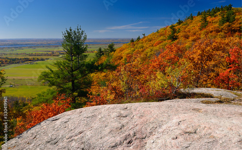 The Eardley Escarpment and Ottawa River valley in Fall at Tawadina Lookout Gatineau Park
