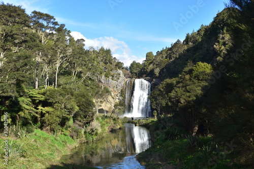 A beautiful 30-meter waterfall which is named 'Hunua Waterfall' in New Zealand. 