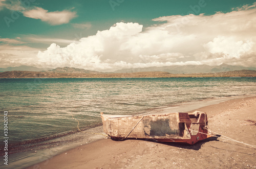 old fishing boat on the beach