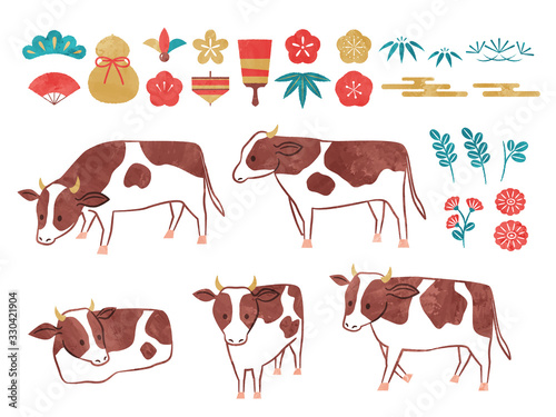 illustration of cow for new year