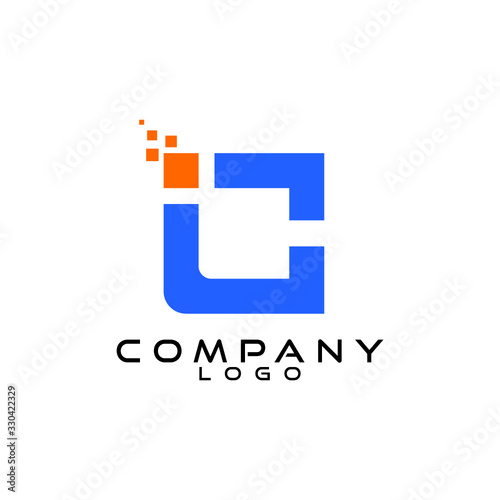 ic , ci letter logo design vector