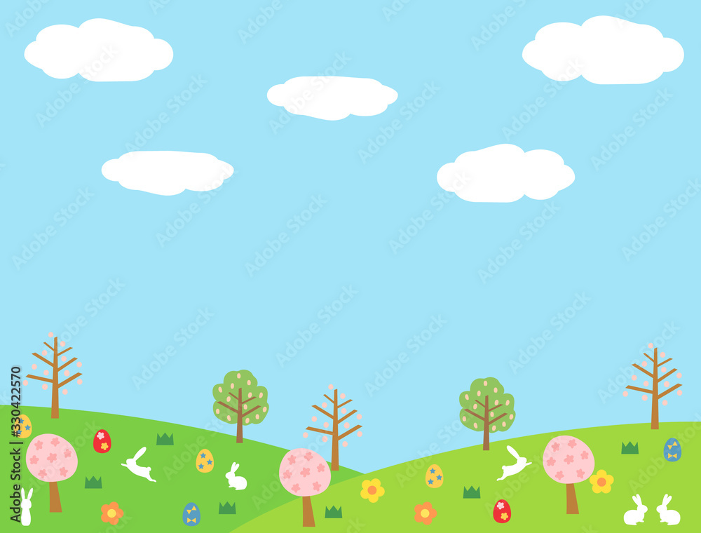 丘景色15　春　丘　景色