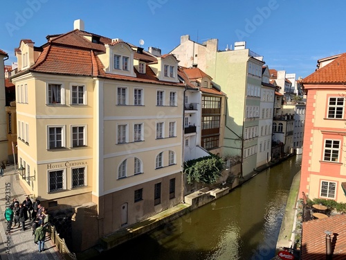 houses on canal in Prague 