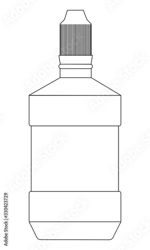 Flat design of bottle icon vector, Line art. photo