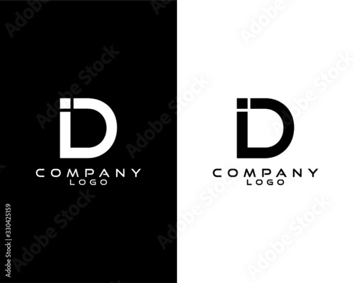 ID, DI modern logo design with white and black color that can be used for business company.