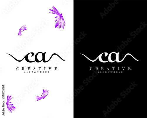creative letter CA, AC logo design vector