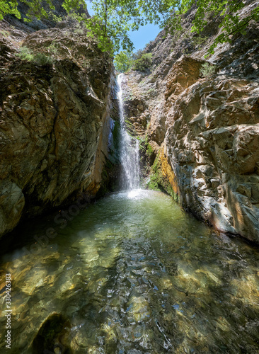 Fototapeta Naklejka Na Ścianę i Meble -  The Millomeris waterfall. Platres, Cyprus.