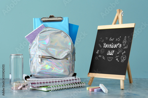 School backpack and station...