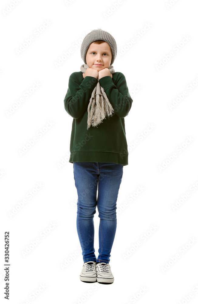 Cute little boy on white background Cute little boy on white background