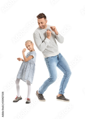 Man and his little daughter...