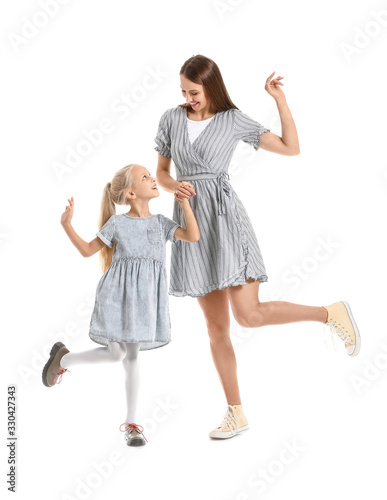 Woman and her little daught...