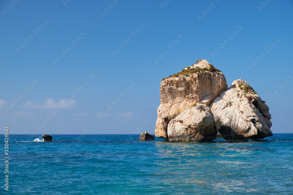 Fototapeta premium A sea stack on the Aphrodite's (Petra of Romiou) beach. Kouklia. Cyprus