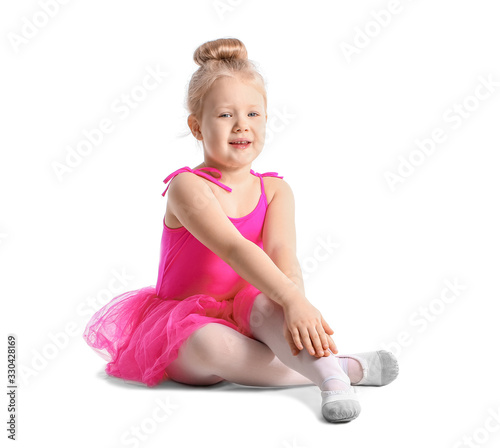Cute little ballerina on wh...