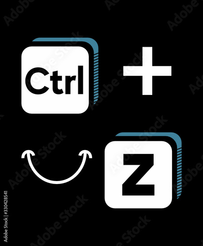 Ctrl z art design vector illustration ready for print on t-shirt, apparel, poster and other uses.	