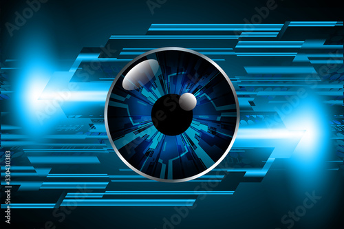 Blue eye cyber circuit future technology concept background