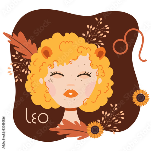 beautiful woman with leo zodiac sign