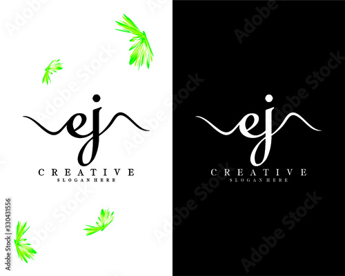 creative letter EJ, JE logo vector photo