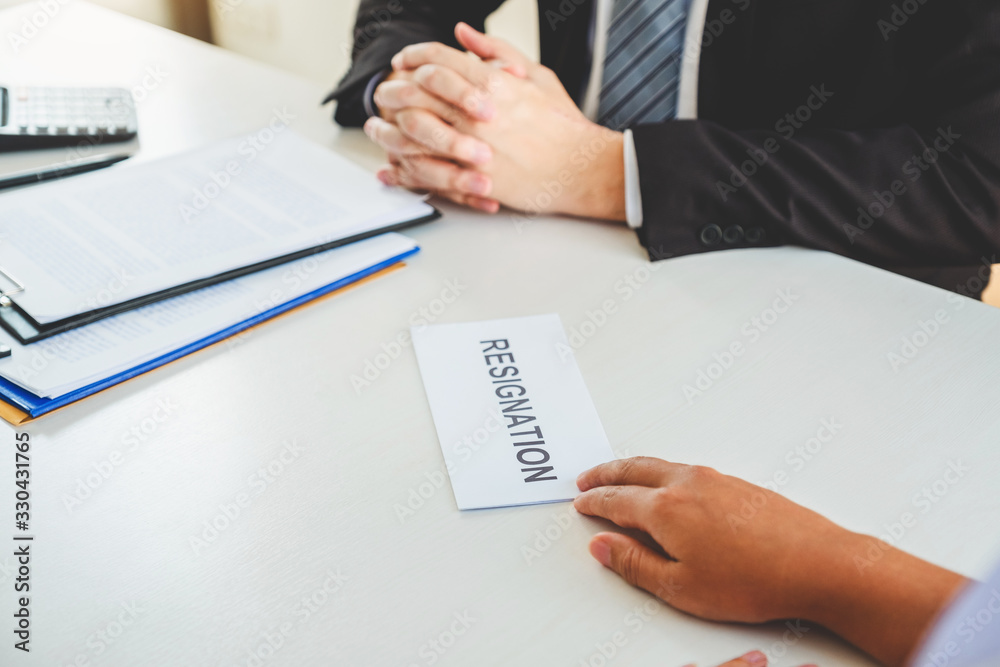 Business woman Send a resignation letter to Boss stressing for quit a job