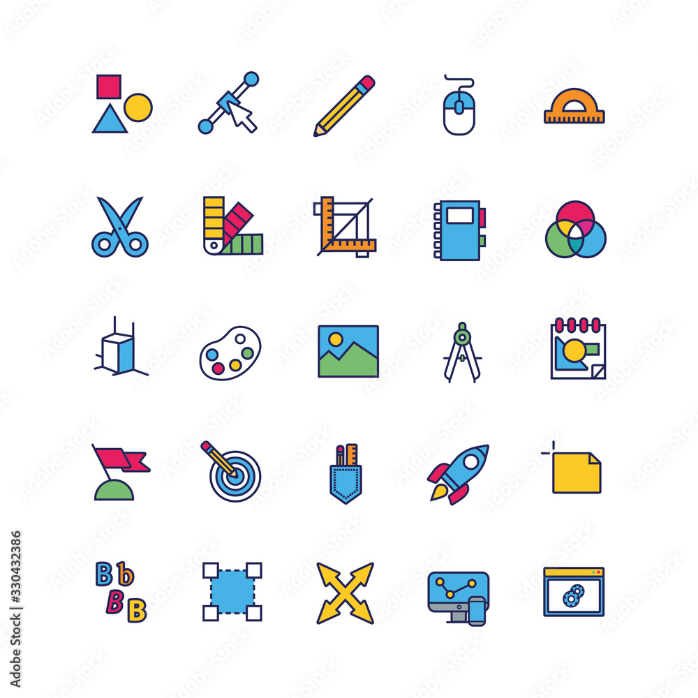 bundle of designer set icons bundle of designer set icons